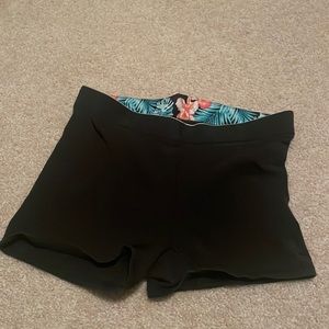 black yoga shorts